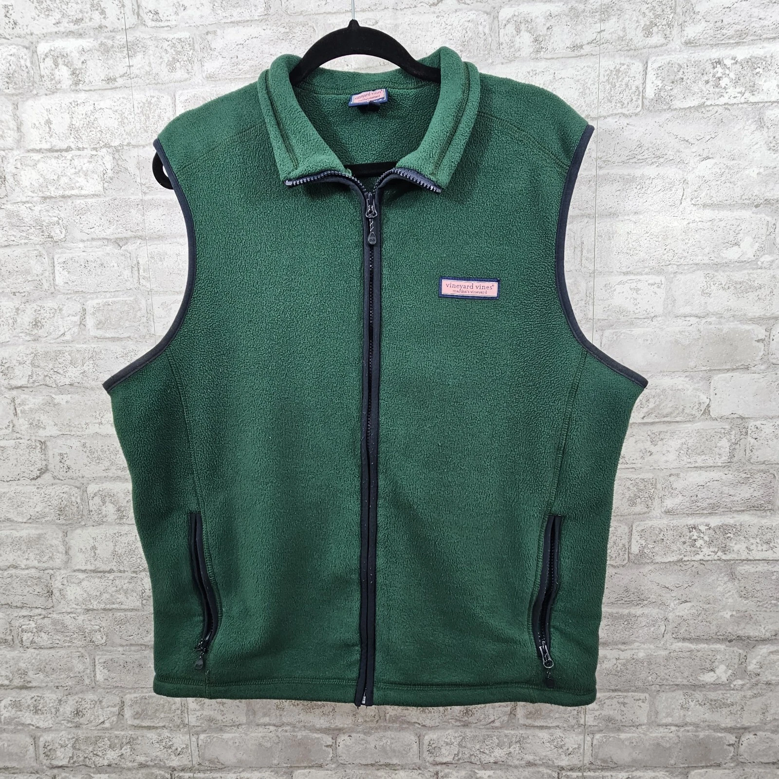 Vineyard Vines Vest Mens Large Green Full Zip