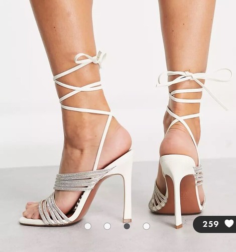 ASOS DESIGN Nido Adornado Corbata Tacón Pierna Mujer Talla EE. UU. 9 - Imagen 4 de 12