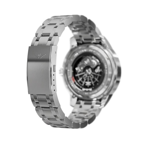 Aeromatic Pilot Beluga Jet Black Automatic Stainless Steel Mens Watch New In Box - Picture 20 of 20