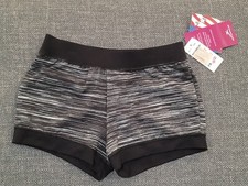 Motionwear Black Heather Gray Dance Shorts Fitness Stretch Size Petite Adult PA