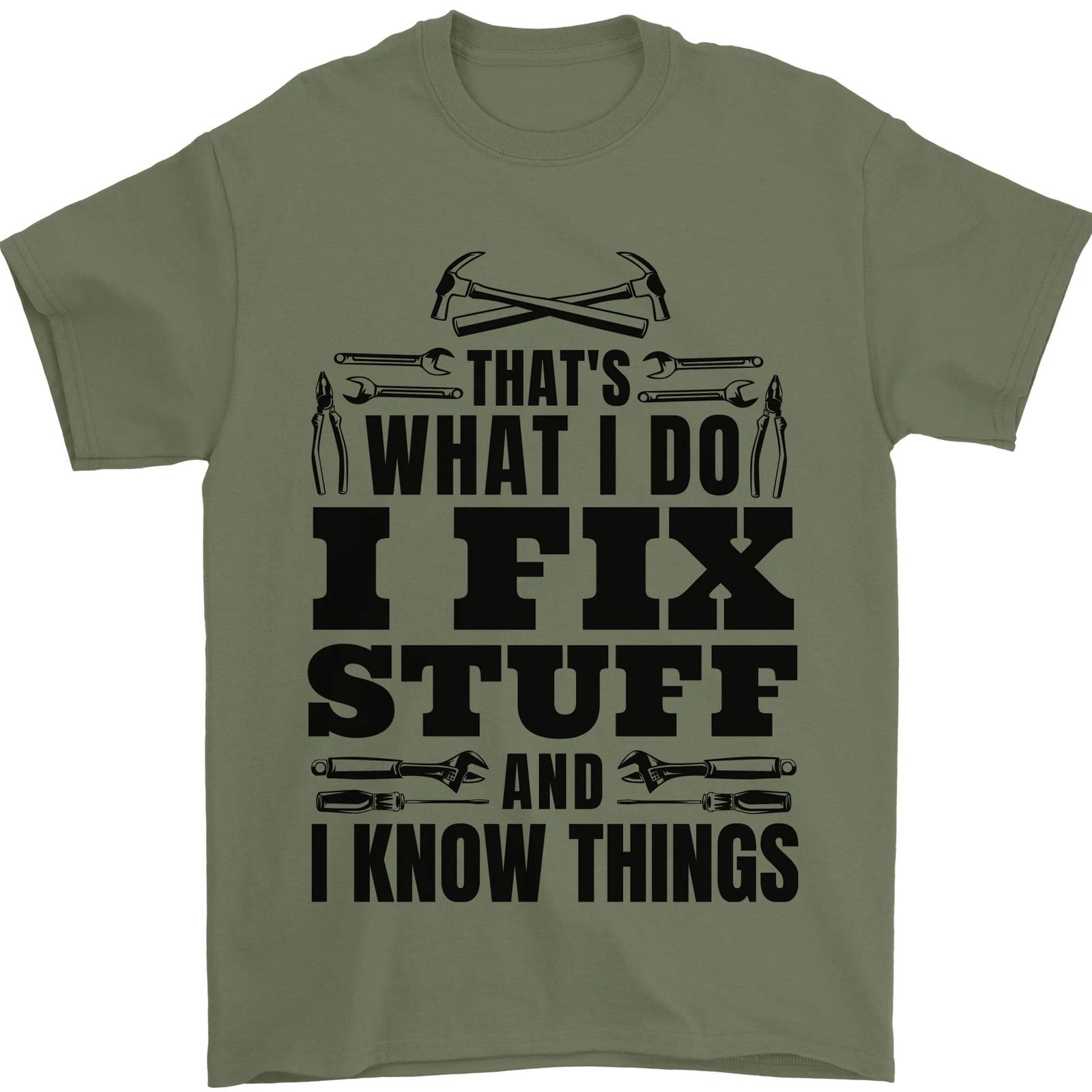 I Fijar Stuff Divertido Electricista Brillo DIY Hombre Camiseta 100% Algodón