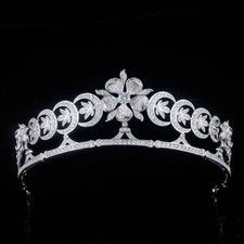 Luxury All CZ Cubic Zirconia Classical Queen Wedding Party Princess Tiara Crown