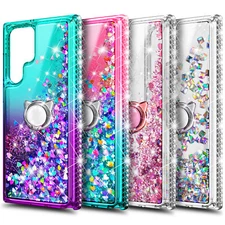 For Samsung Galaxy S23/S23+/S23 Ultra Case, Glitter Cover with Screen Protector