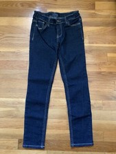 Lucky Brand Girl Dark Blue Denim Jeans Sz 10 Adjustable Waistband Zoe Skinny EUC