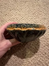 Vintage Brush McCoy Pottery Amaryllis Multi Color Glazed Bowl