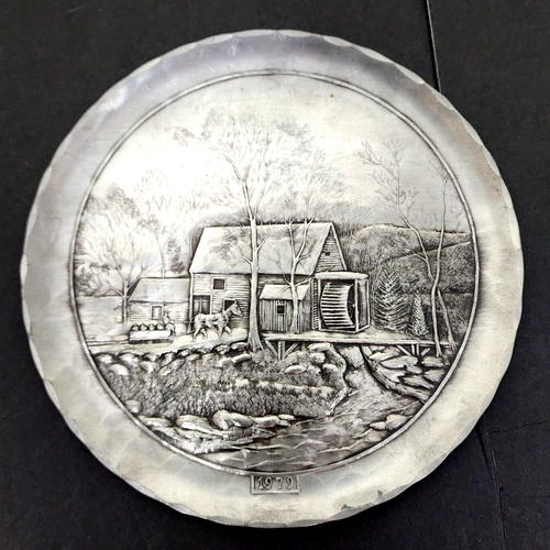 Wendell August Forge LE Pewter 1977, 1978, 1979 Christmas Plate Lot Vintage - Picture 4 of 5