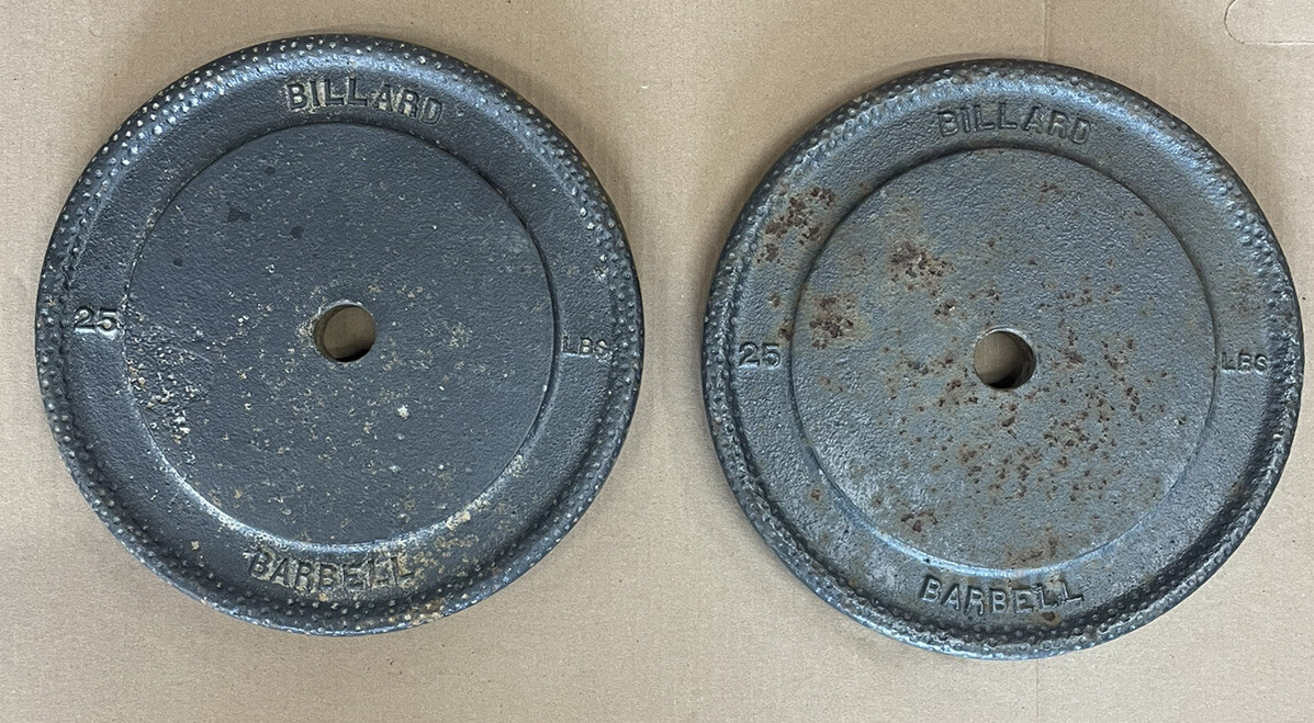Vintage Pair 25 Lb. Each BILLARD BARBELL WEIGHT PLATES eBay