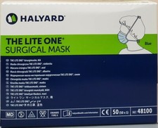  50-Pieces Halyard The Lite One Surgical Face Mask Blue 48100