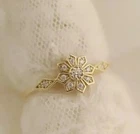 Art Deco Vintage Style Round Lab Created Diamond 14K Gold Finish Engagement Ring