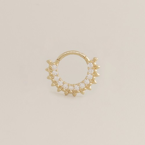 14K ECHT massiv Gold Sonnenschein Creolen Septum Ohr & Nase Ring Piercings 18 Stärke - Bild 1 von 9