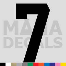 Number Seven 7 Vinyl Die Cut Decal Sticker - Jersey Sport Athlete Varsity