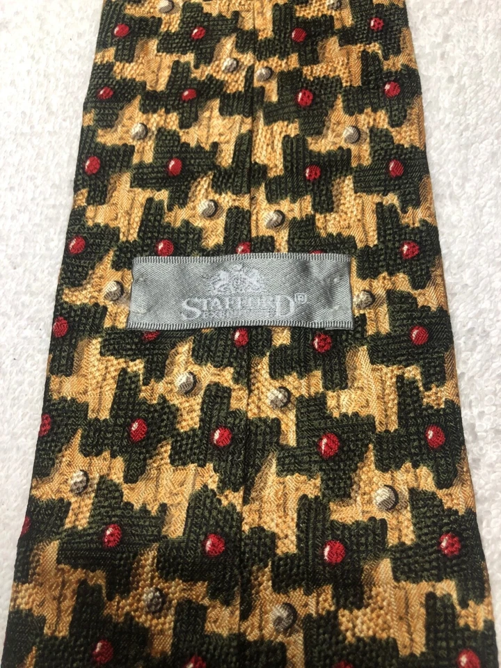 STAFFORD CORBATA HOMBRE NEGRO ORO ROJO 4 X 59 Foto 4 de 4