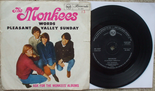 The Monkees - Words / Pleasant Valley Sunday - Australian 45 + PS
