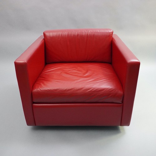 Knoll International Club Armchair 1051 Charles Pfister Leather Red 1GRÜ