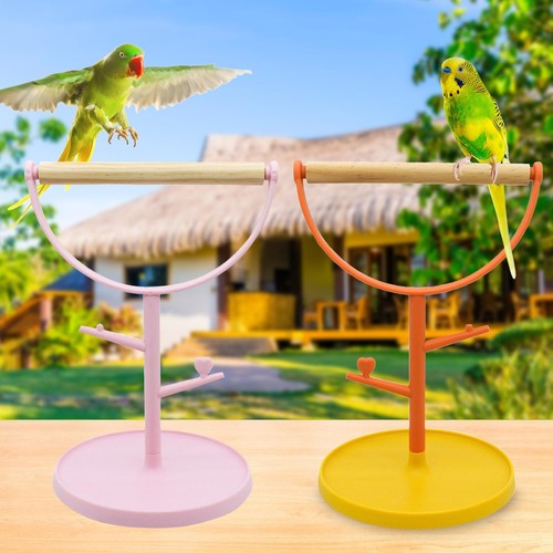 Bird Standing Perch Parakeets Stand Cage Perch Bird Holder Wooden Tabletop