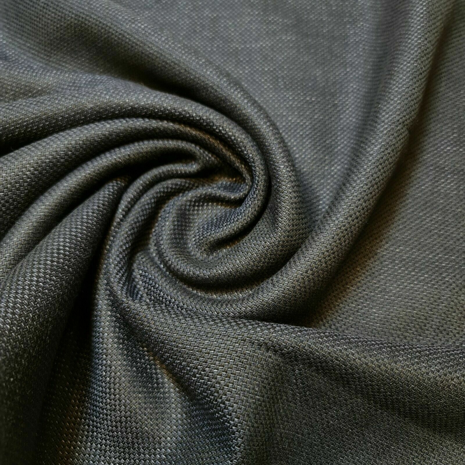 Vestido artesanal de tela de jersey elástico tejido moteado de polialgodón azul denim 58" AJ