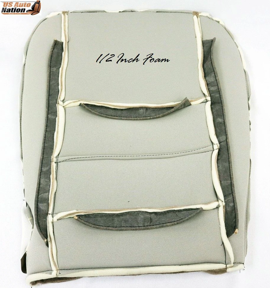 2002-2007 Ford F250 F350 Lariat Genuine Leather Driver Bottom Seat Cover Gray - Image 4 of 4