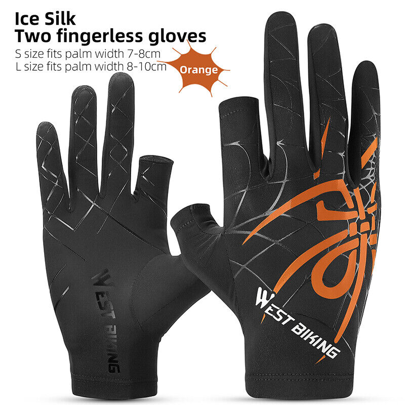 WEST BIKING Breathable Ice Silk Cycling Gloves Fishing Sports Fingerless Gloves