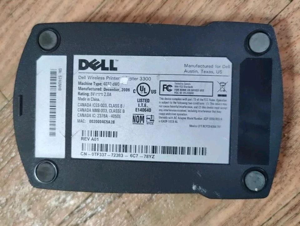 Dell Wireless Printer Adapter 3300 Tested Works - Image 3 of 4