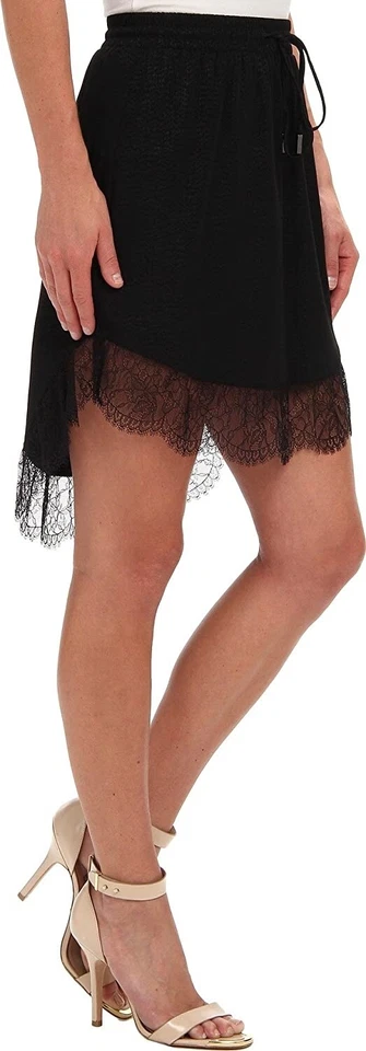 Falda BCBGeneration 241195 para mujer con cordón y cordón negra talla XXS Foto 3 de 3