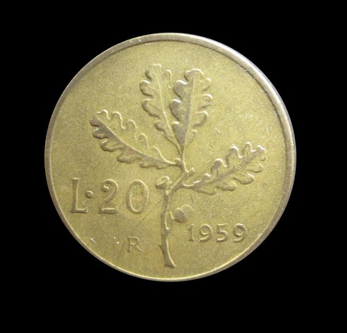 ITALY 20 LIRE 1959 KM 97 #3319# - Picture 2 of 2
