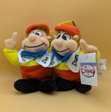 Disney Store Mini Bean Bag Tweedle Dee And Dum 8" Beanie Plush 