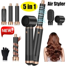 Blow Dryer Brush 5 in 1 Negative Ion Hair Dryer Brush Air Styler Curling Wrap US