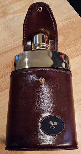 Pintail Brass Glass Mariner Hip Flask Leather Case - Picture 5 of 13