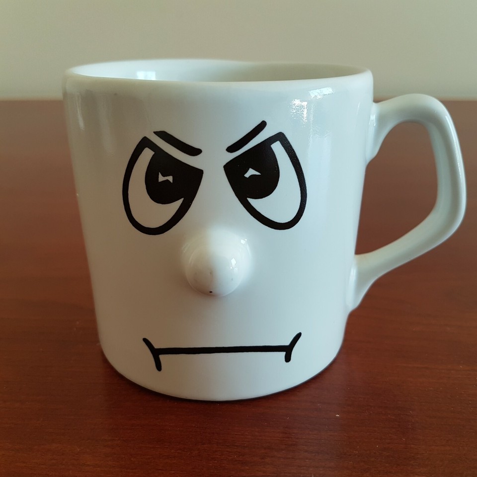Angry Face Mug Raised Nose Old Fashioned Emotion Emoji Emoticon ...
