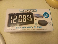 Vibrating Bed Shaker Digital Alarm Clock By Westclox #71063bs
