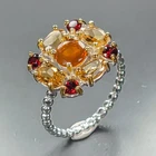 Fine Art Natural Orange Opal Ring 925 Sterling Silver Size 7 /R473767