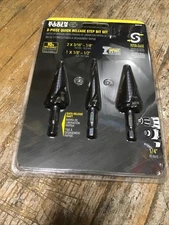 Klein Tools Step Drill Bit Set, Quick-Release 3-Piece QRST2S