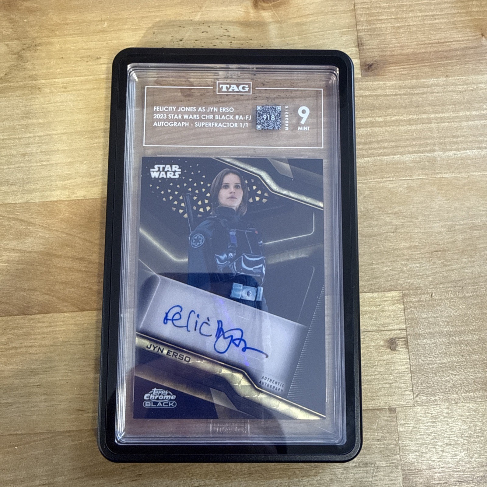 2023 Topps Chrome BLACK Star Wars JYN ERSO SUPERFRACTOR 1/1 RC