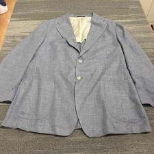 Suitsupply Blazer Mens 52R Blue E.Thomas Wool Silk Linen Cashmere Sport Coat