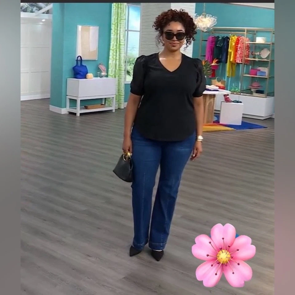 Nuevo Pantalón Vaquero Elástico Clásico DG2 by Diane Gilman Talla Grande Alto 24WT Foto 2 de 4