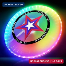 LED Flying Disc with Millions of Colors, 42 LEDs, 175g, 12 Lighting Modes, Recha