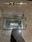 Studio Clear Ribbed Glass Jewelry/Trinket Box Gold-Tone Metal Trim Hinged Lid — photo 6