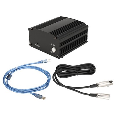 1-Kanal 48V Phantomversorgung mit XLR 3 Pin Mikrofonkabel für Kondensator9214