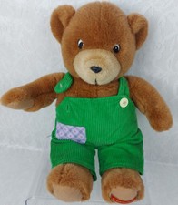 Vintage 1999 Eden Toys Corduroy Bear Plush Stuffed Animal Green Overalls Viacom