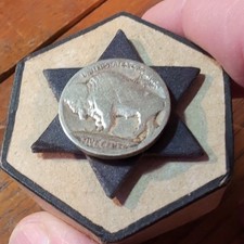 Buffalo Nickel On Stash Trinket Gift Box With Star Handmade