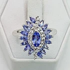 STUNNING .925 Vintage Sterling Silver Estate Ring Size 6.25 with Blue Stone