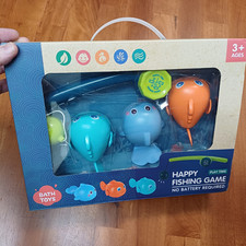 BABY Bath Fishing Toy Set For Toddlers Kid Age 3 Magnetic Rod Bathtub Fish Game