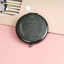 Daughter Gift Mom Birthday Graduation Wedding My Daughter Makeup Compact Mirror