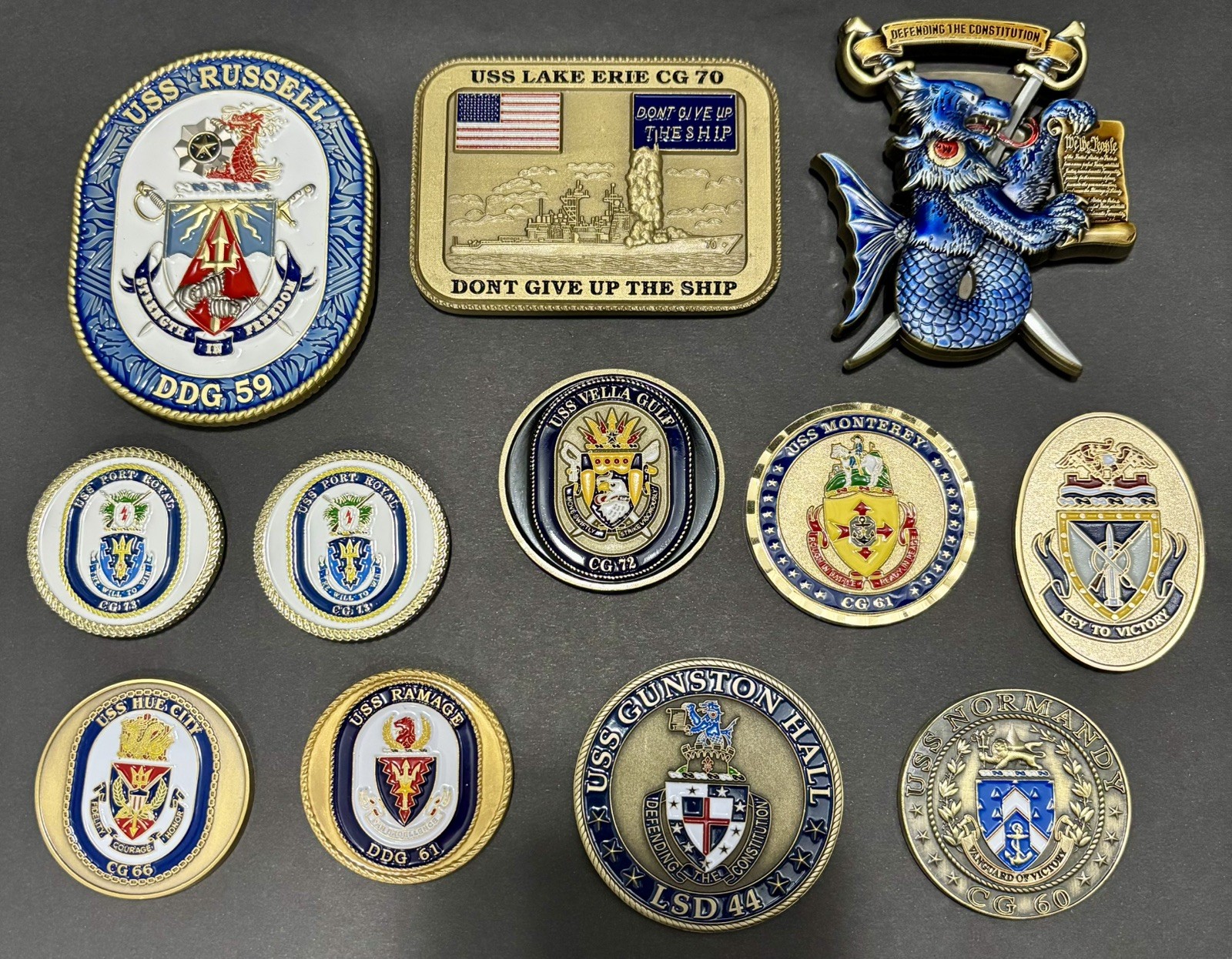 US Navy 12 Coin Lot USS USN challenge coins-image