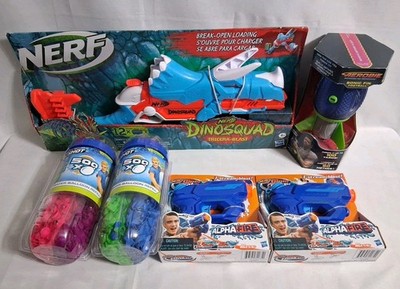 Nerf Lot - Dino Squad Tricera-Blast Super Soaker Alpha X Shot Balloon Sonic Fin