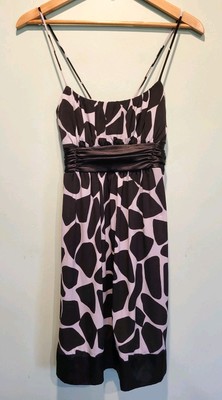 Y2K City Triangles Black White Sleeveless Milkmaid Empire  Dress Bow Stretchy S