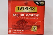 Twinings English Breakfast Pure Black Tea Bags  50 Count  - exp 2/1/2027