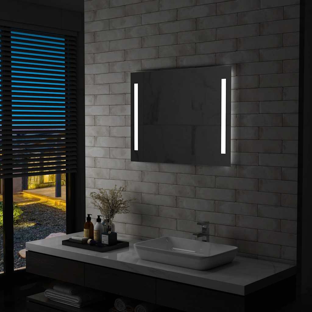 Specchio Bagno LED 80x60 cm con Touch - Facile Installazione e IP44