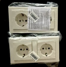 2x podwójne gniazdo podtynkowe Schuko w komplecie z ramą białe nowe oryginalne opakowanie 230v