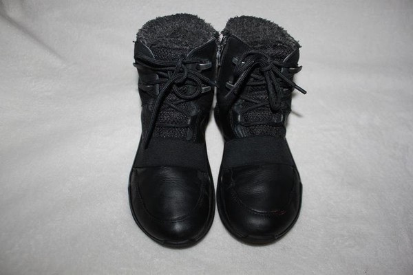 Women Ecco Boots Black Leather 35 #3QIA